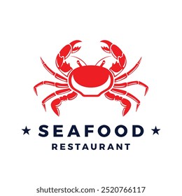 Local fresh crab icon. Seafood vector emblem, template. Vector illustration in minimalistic style. Ideal for logos, signs, websites, culinary branding and marketing