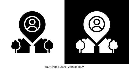 Local Icon Vector Illustration. Fresh Line Design Built For Creative Flexibility In Light And Dark Versions.