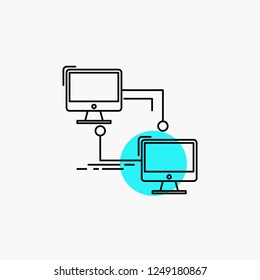 local, lan, connection, sync, computer Line Icon