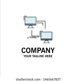 local, lan, connection, sync, computer Flat Color Icon Vector. Vector Icon Template background