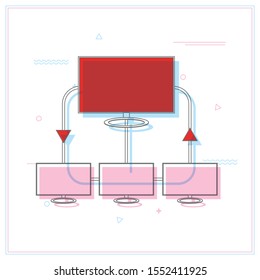 Local, lan, connection, sync, computer Flat Color Icon Vector.