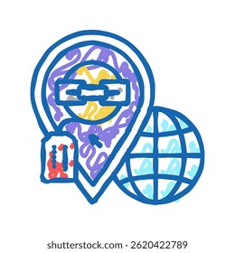 local link building doodle icon sketch vector. local link building sign. isolated symbol illustration