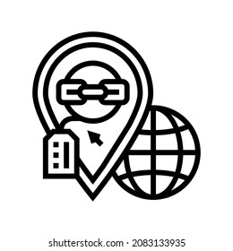 local link building line icon vector. local link building sign. isolated contour symbol black illustration