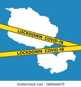 Local lockdown concept for Ciamis City, west java, indonesia. Coronavirus (COVID-19) vector illustration