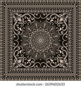 Local Mandala Pattern Woven Carpet, Abstract Pattern, Persian Carpet