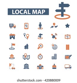 iconos de mapa local