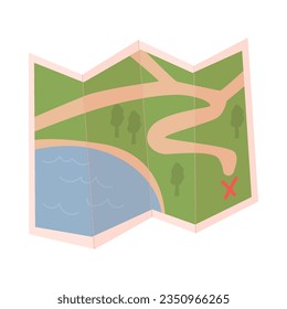 Local map. For a picnic. Icon. The object is isolated on a white background. Vector illustration.