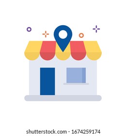 Local Market Place Vector illustration. Shopping and E-commerce Flat icon. 