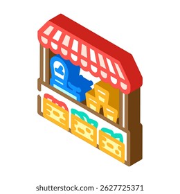 local market summer spend time isometric icon vector. local market summer spend time sign. isolated symbol illustration