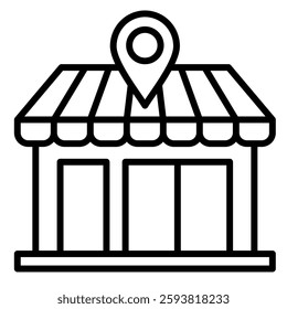 Local Marketplace icon line vector illustration