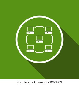 local network flat icon with long shadow