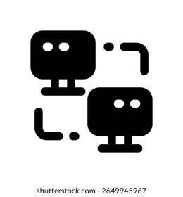 local network glyph icon. Strong and solid vector icon for websites, mobile interfaces, presentations, and visual branding. High quality and easy to edit.