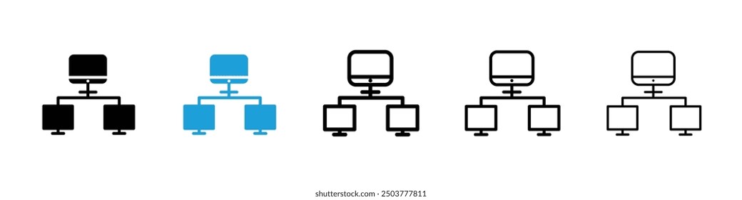 Local network icon in black and blue colors