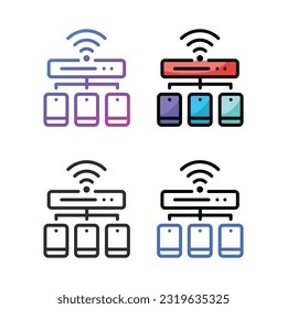 Local network icon design in four variation color