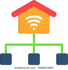 Local Network Icon Flat Vector Illustration