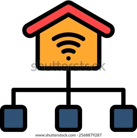 Local Network Icon Lineal Color Vector Illustration