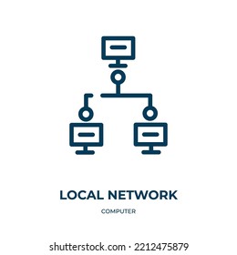 Local network icon. Linear vector illustration from computer collection. Outline local network icon vector. Thin line symbol for use on web and mobile apps, logo, print media.