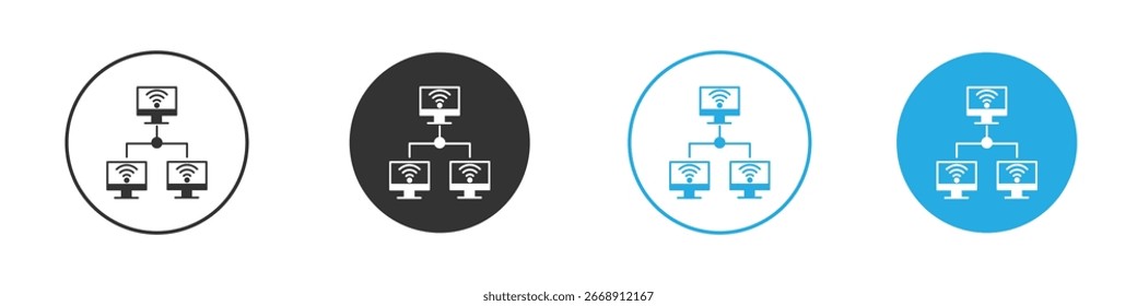 Local network icon, simple flat style, illustration, logo sign symbol pictogram template, for ui or ux.