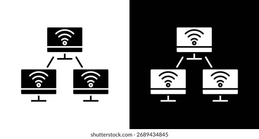Icono de red local ilustración simple en diseño plano