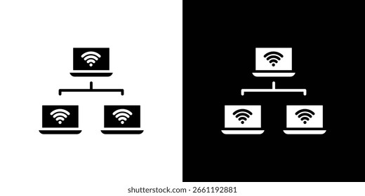 Símbolo de icono de red local. Diseño simple y plano para Web y App móvil
