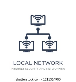 Local network icon. Trendy flat vector Local network icon on white background from Internet Security and Networking collection, vector illustration can be use for web and mobile, eps10