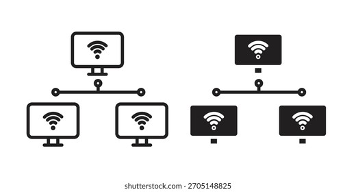 Icono de red local Vector modernos diseños planos y de trazo