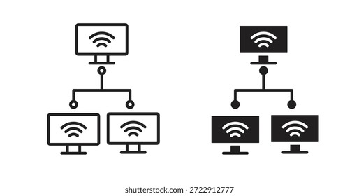Icono de red local para Web y App. Ilustración vectorial eps