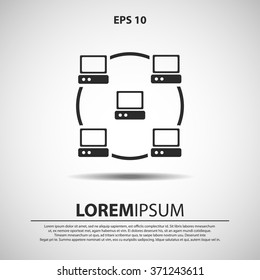 local network icon for web and mobile. flat design style
