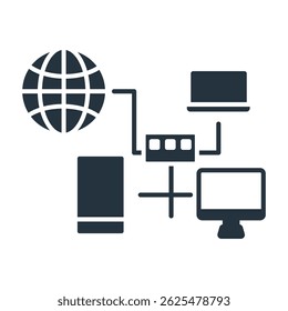 local network icons isolated on White Background. Flat style design