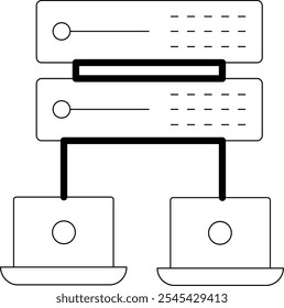 Local Network Line Vector Icon Design