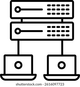 Local Network Line Vector Icon Design