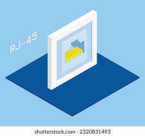 Local Network Rj45. Isometrische Vektorgrafik