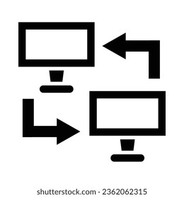 Local Network Vector Glyph Icon For Personal And Commercial Use.
