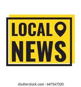 Local news. Badge, icon, logo. Flat vector illustration on white background.