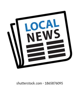 Local News, Newspaper Icon, Vector Illustration