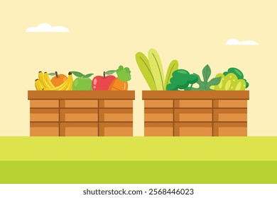 Local organic production concept. Colored flat vector illustration isolated.