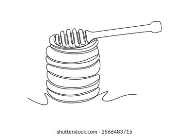 Local organic production concept. Single line draw design vector graphic illustration.	