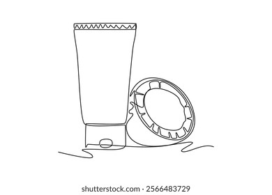 Local organic production concept. Single line draw design vector graphic illustration.	