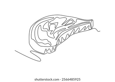 Local organic production concept. Single line draw design vector graphic illustration.	