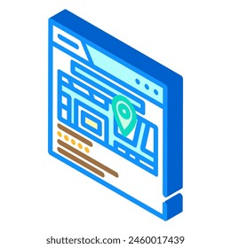 Vector isométrico local pack seo. símbolo seo local pack. ilustración de símbolo aislado