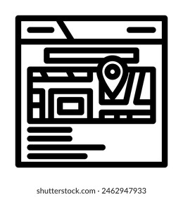 local pack seo line icon vector. local pack seo sign. isolated contour symbol black illustration