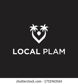 local palm logo. coconut vector