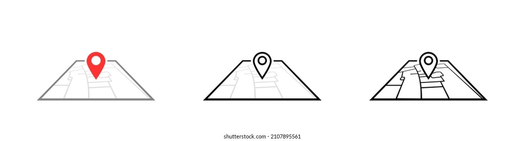 icono de pin local. Conjunto de diseño.