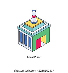 Local Plant Vector Isometric Filled Outline icon for your digital or print projects. stock illustration