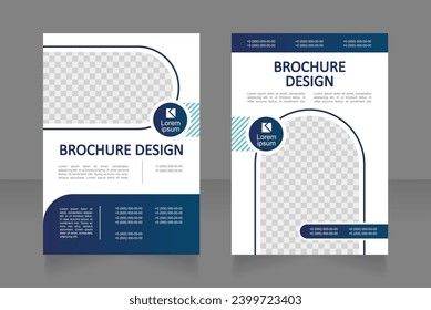 Local postal office contact information blank brochure design. Template set with copy space for text. Premade corporate reports collection. Editable 2 paper pages