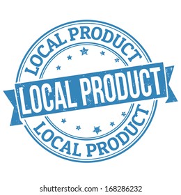 Local product grunge rubber stamp on white, vector illustration