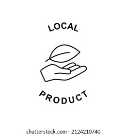 local product label icon in black line style icon, style isolated on white background