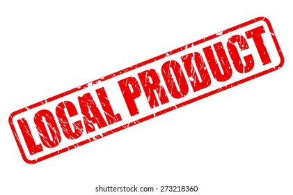 Local product red stamp text on white
