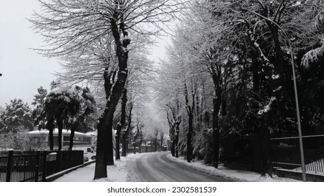 A local road in the Winter