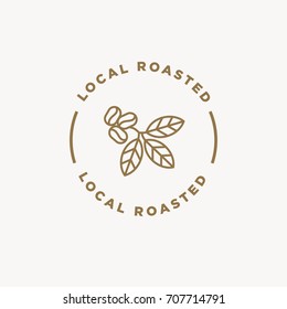 Local Roasted Coffee Badge - Vector Emblem Coffee Design